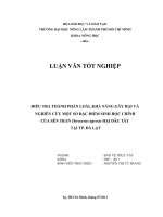          BỘ GIÁO DỤC VÀ ĐÀO TẠO TRƯỜNG ĐẠI HỌC NÔNG LÂM THÀNH PHỐ HỒ CHÍ MINH  KHOA NÔNG HỌC o0o       LUẬN VĂN TỐT NGHIỆP     ĐIỀU TRA THÀNH PHẦN LOÀI, KHẢ NĂNG GÂY HẠI VÀ NGHIÊN CỨU MỘT SỐ ĐẶC ĐIỂM SINH HỌC CHÍNH   CỦA SÊN TRẦN Deroceras agreste HẠI DÂU
