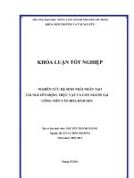    NGHIÊN CỨU HỆ SINH THÁI NHÂN TẠO TÀI NGUYÊN ĐỘNG THỰC VẬT VÀ CON NGƯỜI TẠI   CÔNG VIÊN VĂN HÓA ĐẦM SEN    