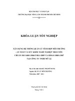 XÂY DỰNG HỆ THỐNG QUẢN LÝ TÍCH HỢP MÔI TRƯỜNG  AN TOÀN VÀ SỨC KHỎE NGHỀ NGHIỆP THEO TIÊU  CHUẨN ISO 14001:2004COR.1:2009 VÀ OHSAS 18001:2007 TẠI CÔNG TY TNHH MỸ LỆ  