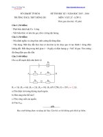 Đề kiểm tra cuối học kỳ 1 môn lý lớp 11 