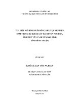   TÌM HIỂU MÔ HÌNH NUÔI DÔNG KHU VỰC VEN BIỂN NAM TRUNG BỘ (KHẢO SÁT TẠI HUYỆN PHÚ HÒA,   TỈNH PHÚ YÊN VÀ HUYỆN BẮC BÌNH,  TỈNH BÌNH THUẬN)   