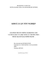GIẢI PHÁP TRUYỀN THÔNG MARKETING CHO VẤN ĐỀ XẢ RÁC CỦA HỌC SINH CÁC TRƯỜNG THCS THUỘC ĐỊA BÀN QUẬN BÌNH THẠNH