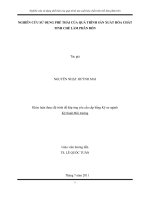 NGHIÊN CỨU SỬ DỤNG PHẾ THẢI CỦA QUÁ TRÌNH SẢN XUẤT HÓA CHẤT TINH CHẾ LÀM PHÂN BÓN 