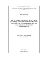 XÂY DỰNG LUẬN CHỨNG KINH TẾ  KỸ THUẬT CHUYỂN ĐỔI RỪNG TỰ NHIÊN NGHÈO KIỆT SANG  TRỒNG CÂY CAO SU (Hevea brasiliensis Muell Arg.) TẠI XÃ PHÚ SƠN HUYỆN BÙ ĐĂNG  TỈNH BÌNH PHƯỚC     