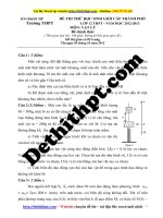 Đề HSG môn vật lý lớp 12 năm học 2012 2013   sở GDĐT hải phòng   file word có lời giải chi tiết 