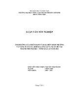 ẢNH HƯỞNG CỦA PHÂN ĐẠM VÀ KALI ĐẾN SINH TRƯỞNG VÀ NĂNG SUẤT CỦA KHOAI LANG LỆ VỤ XUÂN HÈ TẠI  THÀNH PHỐ PLEIKU  TỈNH GIA LAI NĂM 2011  