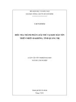 ĐIỀU TRA THÀNH PHẦN LOÀI THÚ TẠI KHU BẢO TỒN THIÊN NHIÊN ĐAKRÔNG, TỈNH QUẢNG TRỊ 