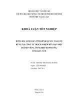   BƯỚC ĐẦU ĐÁNH GIÁ TÌNH HÌNH QUẢN LÝ BẢO VỆ RỪNG TẠI CÔNG TY TRÁCH NHIỆM HỮU HẠN MỘT  THÀNH VIÊN LÂM NGHIỆP KONPLONG, TỈNH KON TUM   