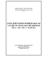 SÁNG KIẾN KINH NGHIỆM một số vấn đề về GIẢNG dạy đồ THỊ hàm số y = AX + b ( a  0, b r )