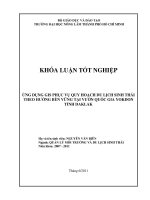   ỨNG DỤNG GIS PHỤC VỤ QUY HOẠCH DU LỊCH SINH THÁI THEO HƢỚNG BỀN VỮNG TẠI VƢỜN QUỐC GIA YOKDON  TỈNH DAKLAK   