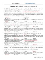 Đề thi giữa kì 1 môn vật lý lớp 12 