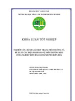 NGHIÊN CỨU, ĐÁNH GIÁ HIỆN TRẠNG MÔI TRƯỜNG VÀ ĐỀ XUẤT CÁC BIỆN PHÁP BẢO VỆ MÔI TRƯỜNG KHU  CÔNG NGHIỆP BIÊN HÒA II,THÀNH PHỐ BIÊN HÒA 
