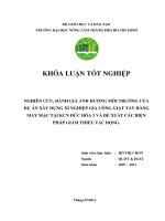   NGHIÊN CỨU, ĐÁNH GIÁ ẢNH HƢỞNG MÔI TRƢỜNG CỦA DỰ ÁN XÂY DỰNG XÍ NGHIỆP GIA CÔNG GIẶT TẨY HÀNG  MAY MẶC TẠI KCN ĐỨC HÒA 3 VÀ ĐỀ XUẤT CÁC BIỆN PHÁP GIẢM THIỂU TÁC ĐỘNG.   