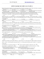 Đề ôn tập học kì 1 môn vật lý lớp 12 