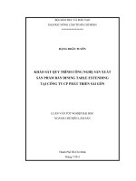 KHẢO SÁT QUY TRÌNH CÔNG NGHỆ SẢN XUẤT  SẢN PHẨM BÀN DINING TABLE EXTENDING   TẠI CÔNG TY CP PHÁT TRIỂN SÀI GÒN   