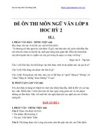 Đề cương ôn thi môn văn lớp 8 học kỳ 2 