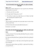 Đề thi kiểm tra học kỳ 2 môn văn lớp 9 