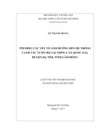 TÌM HIỂU CÁC YẾU TỐ ẢNH HƯỞNG ĐẾN HỆ THỐNG CANH TÁC VƯỜN HỘ TẠI THÔN 4, XÃ QUỐC OAI,   HUYỆN ĐẠ TẺH, TỈNH LÂM ĐỒNG   