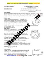 Đề HSG môn vật lý lớp 12 năm học 2012 2013   sở GDĐT hà tĩnh   vòng 1   hệ không chuyên   file word có lời giải chi tiết 