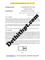 Đề HSG môn vật lý lớp 12 năm học 2014 2015   sở GDĐT phú thọ   hệ không chuyên   file word có lời giải chi tiết 