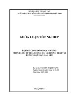  LỢI ÍCH CỘNG ĐỒNG ĐỊA PHƢƠNG NHẬN ĐƢỢC TỪ HOẠT ĐỘNG  DU LỊCH SINH THÁI TẠI  RỪNG NGẬP MẶN CẦN GIỜ    