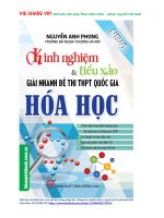 Kinh nghiệm và tiểu xảo giải nhanh đề thi THPT quốc gia hóa học   nguyễn anh phong