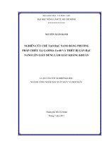 NGHIÊN CỨU CHẾ TẠO BẠC NANO BẰNG PHƯƠNG PHÁP CHIẾU XẠ GAMMA Co60 VÀ THIẾT BỊ GẮN BẠC  NANO LÊN GIẤY DÙNG LÀM GIẤY KHÁNG KHUẨN   