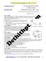 Đề HSG môn vật lý lớp 12 năm học 2011 2012   sở GDĐT long an   vòng 1   hệ không chuyên   file word có lời giải chi tiết 