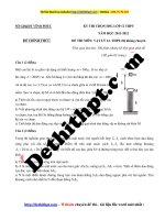 Đề HSG môn vật lý lớp 12 năm học 2011 2012   sở GDĐT vĩnh phúc   hệ không chuyên   file word có lời giải chi tiết 