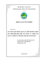 XÂY DỰNG HỆ THỐNG QUẢN LÝ MÔI TRƯỜNG THEO ISO 14001:2004COR.1:2009 TẠI CÔNG TY TNHH SẢN XUẤT VÀ DỊCH VỤ THƯƠNG MẠI SƠN TUYÊN ĐỨC   