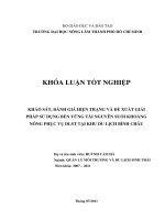 KHẢO SÁT, ĐÁNH GIÁ HIỆN TRẠNG VÀ ĐỀ XUẤT GIẢI PHÁP SỬ DỤNG BỀN VỮNG TÀI NGUYÊN SUỐI KHOÁNG   NÓNG PHỤC VỤ DLST TẠI KHU DU LỊCH BÌNH CHÂU    