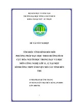 TÌM HIỂU TÌNH HÌNH ĐỔI MỚI PHƯƠNG PHÁP DẠY HỌC THEO HƯỚNGTÍCH  CỰC HÓA NGƯỜI HỌC TRONG DẠY VÀ HỌC MÔN CÔNG NGHỆ LỚP 11, 12 TẠI MỘT  SỐTRƯỜNG THPT Ở HUYỆN MỎ CÀY TỈNH BẾN TRE   