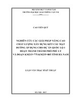 NGHIÊN cứu các GIẢI PHÁP NÂNG CAO CHẤT LƯỢNG xây DỰNG kết cấu mặt ĐƯỜNG áp DỤNG CHO dự án QUỐC lộ 1 đoạn TRÁNH THÀNH PHỐ PHỦ lý