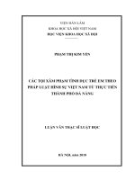 Các tội xâm phạm tình dục trẻ em theo pháp luật hình sự việt nam từ thực tiễn thành phố đà nẵng