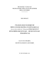   ỨNG DỤNG HÀM TÁCH BIỆT ĐỂ  PHÂN CẤP SINH TRƢỞNG CÂY RỪNG KEO LAI  (Acacia Auriculiformis Mangium) Ở BAN QUẢN LÝ   RỪNG PHÒNG HỘ XUÂN LỘC –  HUYỆN XUÂN LỘC    TỈNH ĐỒNG NAI   