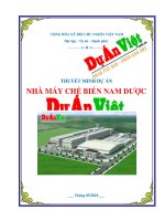 Thuyết minh dự án chế biến nam dược tỉnh quảng ngãi