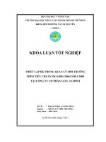 THIẾT LẬP HỆ THỐNG QUẢN LÝ MÔI TRƯỜNG  THEO TIÊU CHUẨN ISO 14001:2004COR.1:2009  TẠI CÔNG TY CỔ PHẦN GIẤY AN BÌNH 