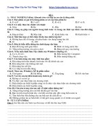 Tài liệu môn tin học lớp 6, đề thi học kì 1 lớp 6 môn tin học có đáp án 