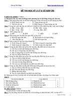 Gia sư dạy kèm lớp 6, đề thi học kỳ 2 lý 6 có đáp án 