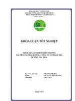    KIỂM SOÁT Ô NHIỄM MÔI TRƯỜNG TẠI PHÂN XƯỞNG ĐƯỜNG, CÔNG TY CỔ PHẦN MÍA  ĐƯỜNG TUY HÒA     