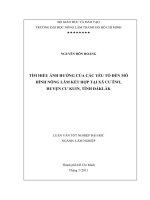   TÌM HIỂU ẢNH HƯỞNG CỦA CÁC YẾU TỐ ĐẾN MÔ HÌNH NÔNG LÂM KẾT HỢP TẠI XÃ CƯ ÊWI,  HUYỆN CƯ KUIN, TỈNH ĐĂKLĂK  