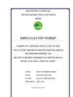 NGHIÊN CỨU TÍNH KHẢ THI CỦA DỰ ÁN CDM  “XỬ  LÝ NƯỚC THẢI BẰNG PHƯƠNG PHÁP KỴ KHÍ CÓ  THU HỒI KHÍ SINH HỌC TẠI  NHÀ  MÁY CHẾ BIẾN TINH BỘT SẮN TRƯỜNG HƯNG,  HUYỆN TÂN CHÂU, TỈNH TÂY NINH”   