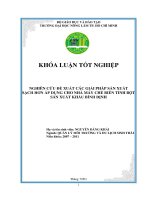   NGHIÊN CỨU ĐỀ XUẤT CÁC GIẢI PHÁP SẢN XUẤT  SẠCH HƠN ÁP DỤNG CHO NHÀ MÁY CHẾ BIẾN TINH BỘT  SẮN XUẤT KHẨU BÌNH ĐỊNH    