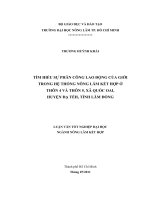 TÌM HIỂU SỰ PHÂN CÔNG LAO ĐỘNG CỦA GIỚI TRONG HỆ THỐNG NÔNG LÂM KẾT HỢP Ở   THÔN 4 VÀ THÔN 5, XÃ QUỐC OAI,  HUYỆN ĐẠ TẺH, TỈNH LÂM ĐỒNG    