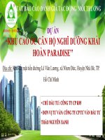 DTM cấp Sở | (PPT) Báo cáo ĐTM dự án Khu cao ốc căn hộ nghỉ dưỡng Khải Hoàn Paradise, Nhà Bè, TPHCM 0918755356