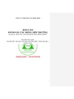 DTM Cấp Bộ | Báo cáo ĐTM Dự Án Khu du lịch nghỉ dưỡng Bình Minh 0918755356