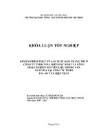    KINH NGHIỆM THỰC TẾ SẢN XUẤT KẸO TRANG TRÍ ỞCÔNG TY TNHH VINA MIỀN ĐẤT NGỌT VÀ CÔNG   ĐOẠN NGHIỀN NGUYÊN LIỆU TRONG SẢN  XUẤT BIA TẠI CÔNG TY TNHH   TM  DV TÂN HIỆP PHÁT    