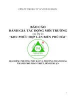 DTM Cấp Sở | Báo cáo ĐTM Dự Án Khu du lịch nghỉ dưỡng lấn biển Phú Hài, tỉnh Bình Thuận 0918755356