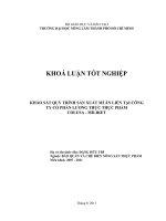   KHẢO SÁT QUY TRÌNH SẢN XUẤT MÌ ĂN LIỀN TẠI CÔNG TY CỔ PHẦN LƯƠNG THỰC THỰC PHẨM   COLUSA  MILIKET   