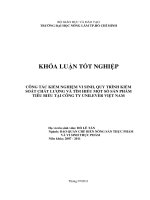  CÔNG TÁC KIỂM NGHIỆM VI SINH, QUY TRÌNH KIỂM SOÁT CHẤT LƢỢNG VÀ TÌM HIỂU MỘT SỐ SẢN PHẨM  TIÊU BIỂU TẠI CÔNG TY UNILEVER VIỆT NAM     